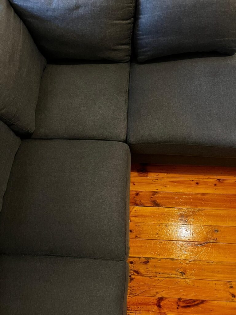 After: Charcoal corner sofa