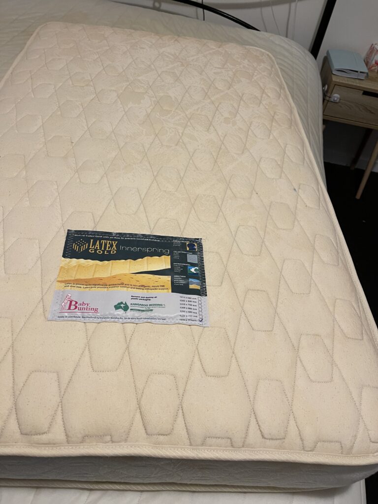 After: Stained mattress, deep cleaned
